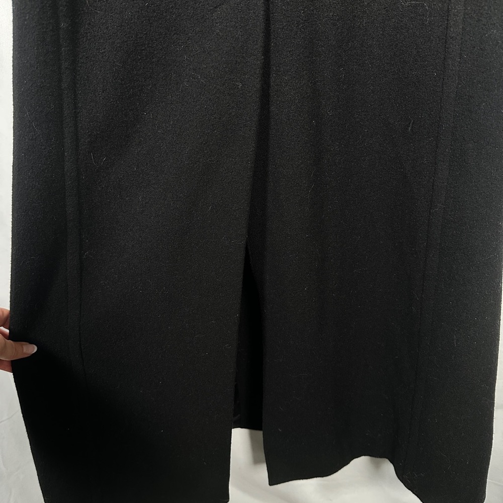 Steve By Searle Long Wool Cashmere Overcoat Black Size 10 - Picture 7 of 12